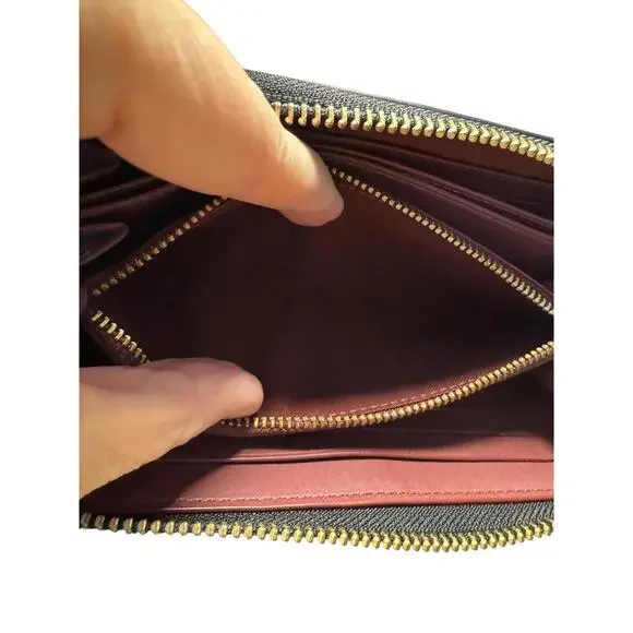 Coach Floral Embossed Leather Zip Wallet - Picture 4 of 6